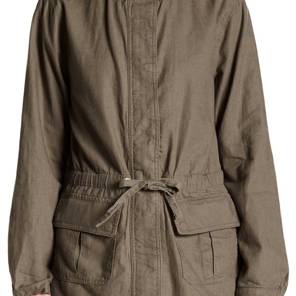 New JACKET Linen Cotton Hood Coat Topper Women's 4 Washable NWOT - Picture 5 of 7